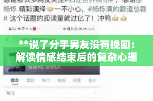 **说了分手男友没有挽回：解读情感结束后的复杂心理与现实**