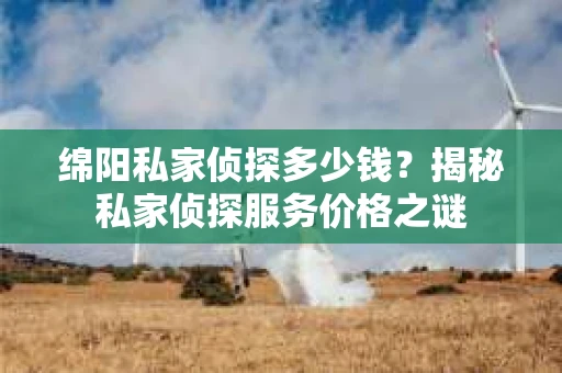 绵阳私家侦探多少钱？揭秘私家侦探服务价格之谜