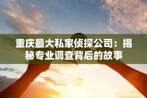 重庆最大私家侦探公司：揭秘专业调查背后的故事