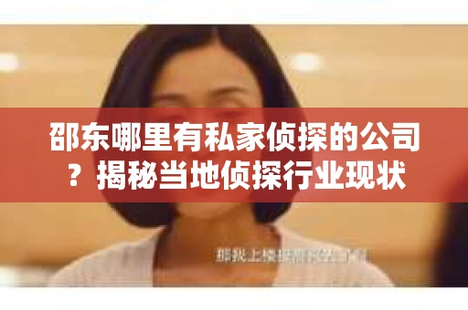 邵东哪里有私家侦探的公司？揭秘当地侦探行业现状