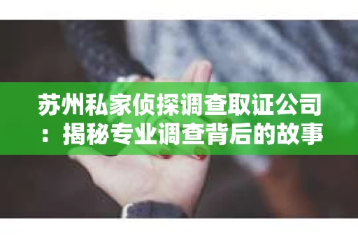 苏州私家侦探调查取证公司：揭秘专业调查背后的故事