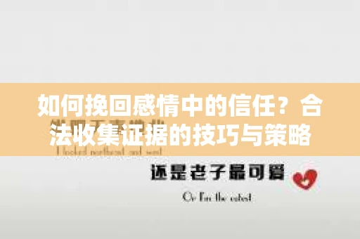 如何挽回感情中的信任？合法收集证据的技巧与策略