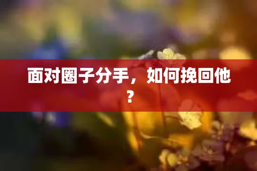 面对圈子分手，如何挽回他？